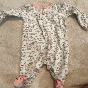 Newborn girl baby pajama with snaps